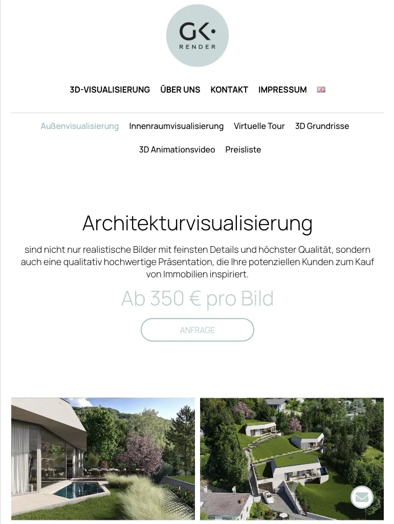GK-Render on tablet — Architekturvisualisierung