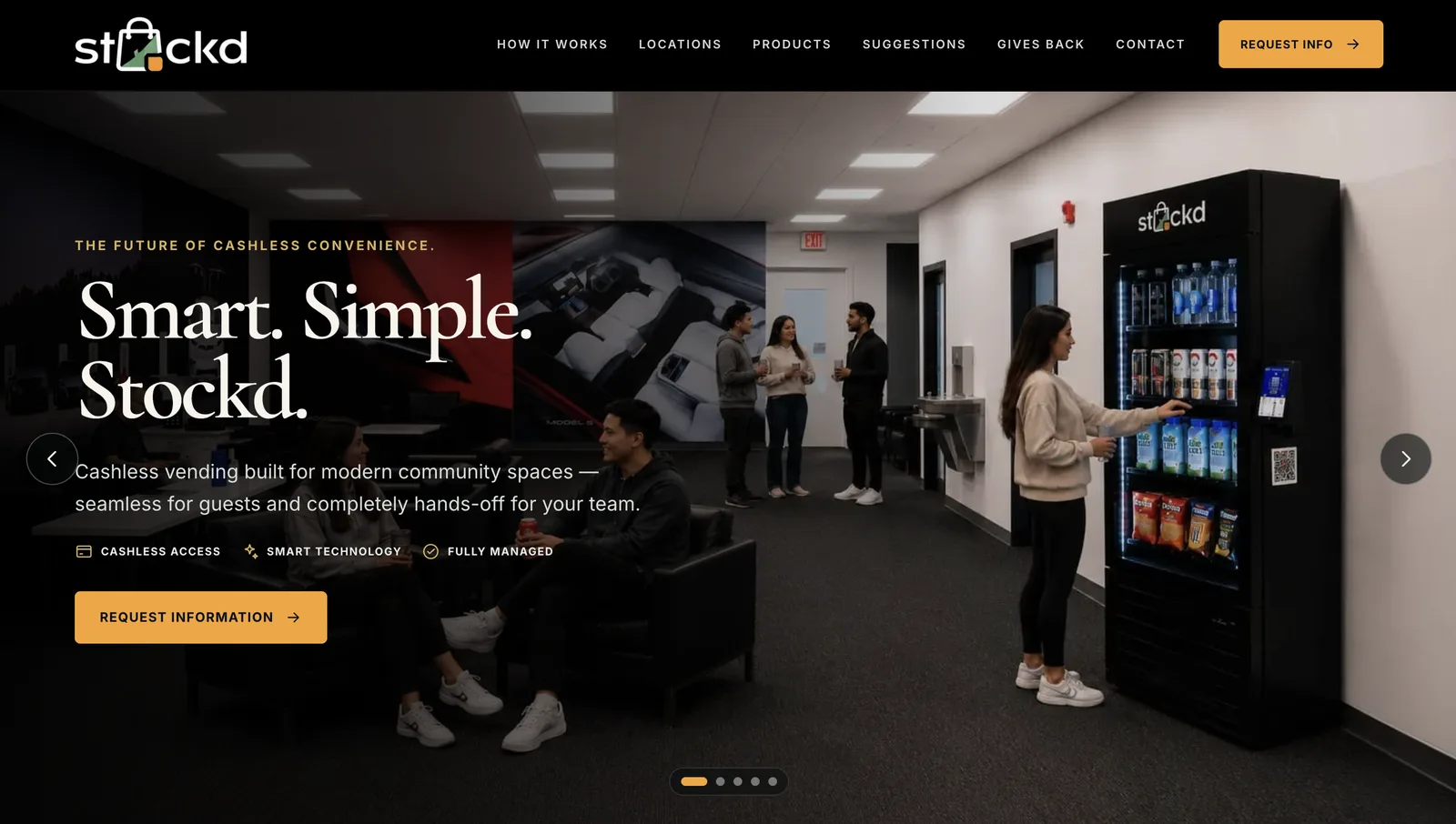 Stockd — cashless vending website
